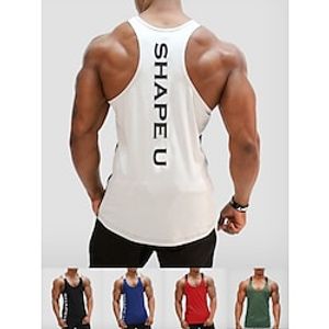 Voor heren Hardlooptanktop Training tanktop Lapwerk Mouwloos Ves / Mouwloos Sportief Katoen Ademend Vochtregelerend Zacht Hardlopen Actieve training Wandelen Sportkleding Sportkleding Zwart Leger Lightinthebox