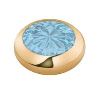 Melano Vivid Basic CZ Steentje Aquamarine Goud | 7 mm