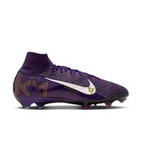 Nike Zoom Mercurial Superfly 10 Mbappé Elite Gras Voetbalschoenen (FG) Paars Goud Wit