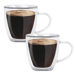 Luxe Espresso Kopjes - Dubbelwandige Koffieglazen - Ristretto Kopjes - 80 ML - Set Van 2