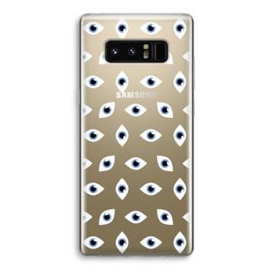 Eyes pattern: Samsung Galaxy Note 8 Transparant Hoesje