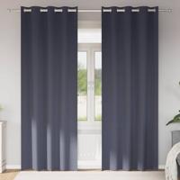 VidaXL Zwart-out gordijnen met ringen 2 pcs antraciet 245 x 140 cm