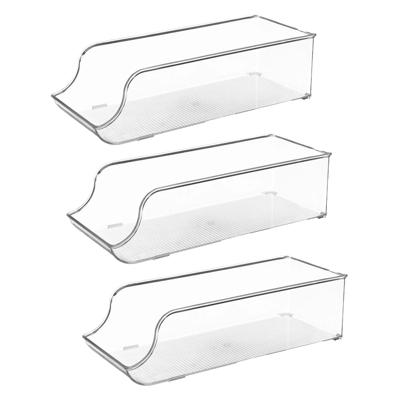 Koelkast/keuken organizer bak - 3x - transparant - kunststof - L34,5 x H10