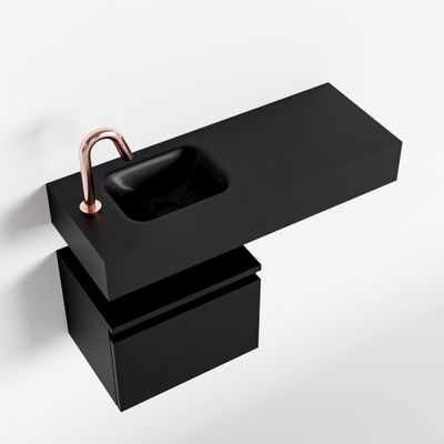 Toiletmeubel Mondiaz Andor | 80 cm | Meubelkleur Urban | Lex vrijhangend wastafel Urban Links | 1 kraangat