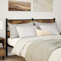 Hoofdbord 140 cm ijzer en bewerkt hout gerookt eikenkleurig Hoofdbord 140 cm ijzer en bewerkt hout gerookt eikenkleurig