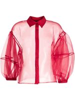 Cynthia Rowley chemise en organza à manches bouffantes - Rouge