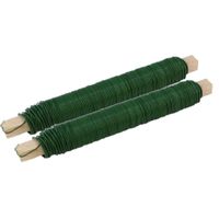 Wikkeldraad - 2x rolletjes - groen - 100 gr - 0,65 mm - ijzerdraad/binddraad - hobby draad