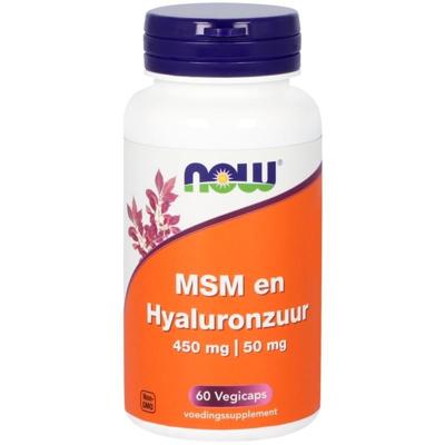 NOW MSM 450mg en hyaluronzuur 50mg 60 Vegetarische capsules NOW MSM 450mg en hyaluronzuur 50mg 60 Vegetarische capsules