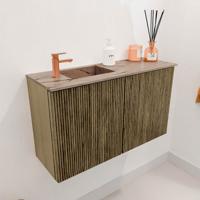 Toiletmeubel Mondiaz Joya Dlux | 70 cm | Meubelkleur Dusk | Faye wastafel Arena Wasbak Links | 1 kraangat