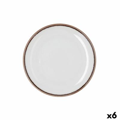 Dessertbord Bidasoa Orion Hydrozero Wit Keramisch Ø 21 cm (6 Stuks)