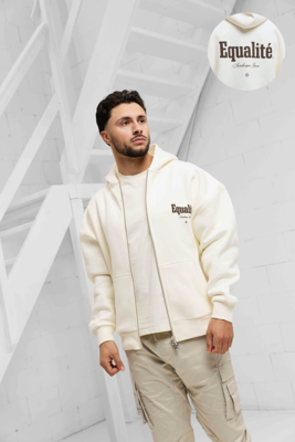 Equalité Mirage Oversized Full Zip Hoodie Heren Gebroken Wit - Maat XS - Kleur: Gebroken WitBruin | Soccerfanshop