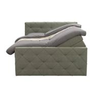 Leen Bakker - Boxspring Met Opbergruimte En Voetbord Liv Geruit - 140x200cm - Stof - Groen