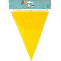 Party Vlaggenlijn - binnen/buiten - plastic - geel - 600 cm - 25 vlaggetjes Party Vlaggenlijn - binnen/buiten - plastic - geel - 600 cm - 25 vlaggetjes