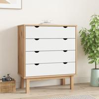 Ladekast OTTA 76,5x39,5x90 cm massief grenenhout bruin en wit