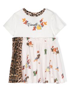 Roberto Cavalli Junior robe en coton à logo brodé - Blanc