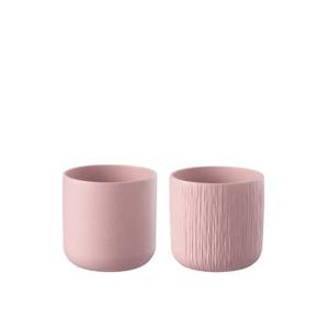 J-Line bloempot Gen - keramiek - roze - medium - 2 stuks - Ø 15 cm