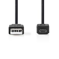 Nedis USB-Kabel | USB 2.0 | USB-A Male | USB Micro-B Male | 480 Mbps | Vernikkeld | 1.00 m | Rond | PVC | Zwart | Doos - CCGB60500BK10 - thumbnail