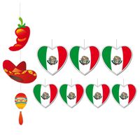 8-delige hou van Mexico versiering set hartjes van 14 cm en 28 cm