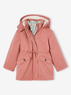 3-in-1 parka voor meisjes + mouwloze bodywarmer oudroze