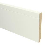 MDF Tijdloze plint 120x15 voorgelakt RAL9010 - lengte 240cm MDF Tijdloze plint 120x15 voorgelakt RAL9010 - lengte 240cm
