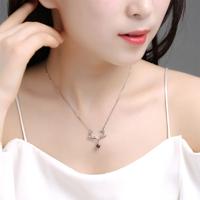 Vrouwen mode S925 zilver 100 talen ik hou van je geheugen stenen hanger ketting (wit)
