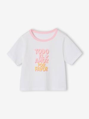 T-shirt met korte mouwen voor meisjes ecru