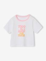 T-shirt met korte mouwen voor meisjes ecru