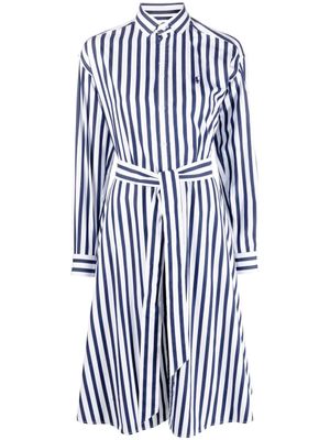 Polo Ralph Lauren robe-chemise rayée à manches longues - Bleu