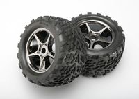 Tires & wheels, assembled, glued (Gemini black chrome wheels, Talon tires, foam inserts) (2 pcs) - thumbnail