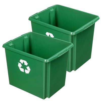 Sunware opslagbox - 2x - kunststof - 45 liter - groen - 45 x 36 x 36 cm - opbergers - stapelbaar