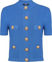 Balmain cardigan à boutons décoratifs - Bleu