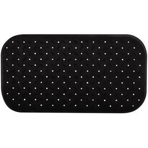 MSV Douche|bad anti-slip mat badkamer - rubber - zwart - 36 x 76 cm