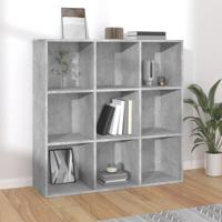 Boekenkast 98x29x97,5 cm bewerkt hout betongrijs - thumbnail