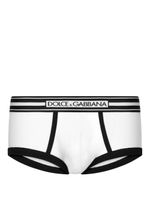 Dolce & Gabbana boxer en jersey à bande logo - Blanc - thumbnail