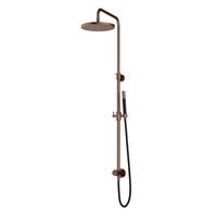 Hotbath Cobber Opbouw Regendoucheset Met Omstel, Hoofddouche 30cm En Staafhanddouche Geborsteld Koper PVD