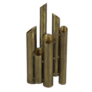 Countryfield Bloemenvaas Flute - metaal/nikkel - goud kleurig - 5 x 15 x 30 cm   -