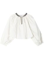 RE/DONE blouse Victorian Cut Off en coton - Blanc