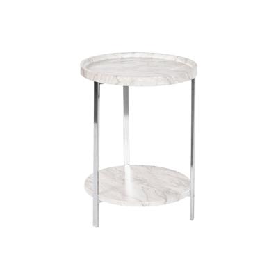 Bijzettafel DKD Home Decor Wit Zilverkleurig Metaal Hout MDF 40 x 40 x 53 cm