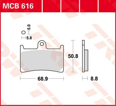 TRW Remblokken, en remschoenen voor de moto, MCB616 Allround organisch