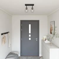 VidaXL Plafondspot zwart 33 x 13 x 26 cm glas en metaal