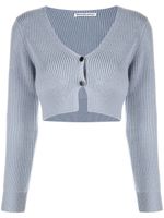 Alexander Wang cardigan crop en maille nervurée - Gris - thumbnail