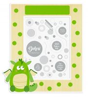 Dekori fotolijstje draak 26 x 21 cm hout groen 2 delig - thumbnail