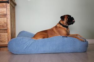 Dog's Companion® Hondenbed lichtblauw ribcord large