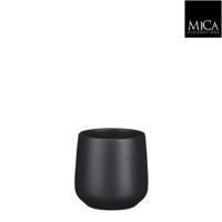 Amber pot rond donkergrijs mat H11,5 x D12 cm Mica Decorations - Mica decorations