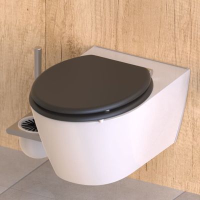 SCHÜTTE toiletbril spirit athrazit met soft-close matantracietkleurig