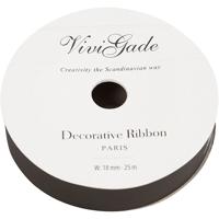 Creativ Company Cadeaulint, b: 18 mm, matt, zwart, 25 m/ 1 rol