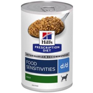 Hill&apos;s Prescription Diet D/D Food Sensitivities nat hondenvoer met eend & rijst blik 2 trays (24 x 370 g)
