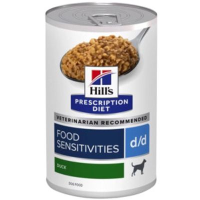 Hill&apos;s Prescription Diet D/D Food Sensitivities nat hondenvoer met eend & rijst blik 1 tray (12 x 370 g)