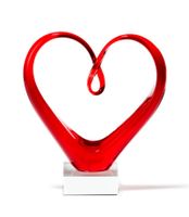 LEONARDO Heart decoratief beeld & figuur Rood Glas - thumbnail