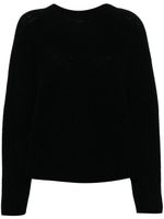 Allude pull en laine vierge mélangée à col rond - Noir